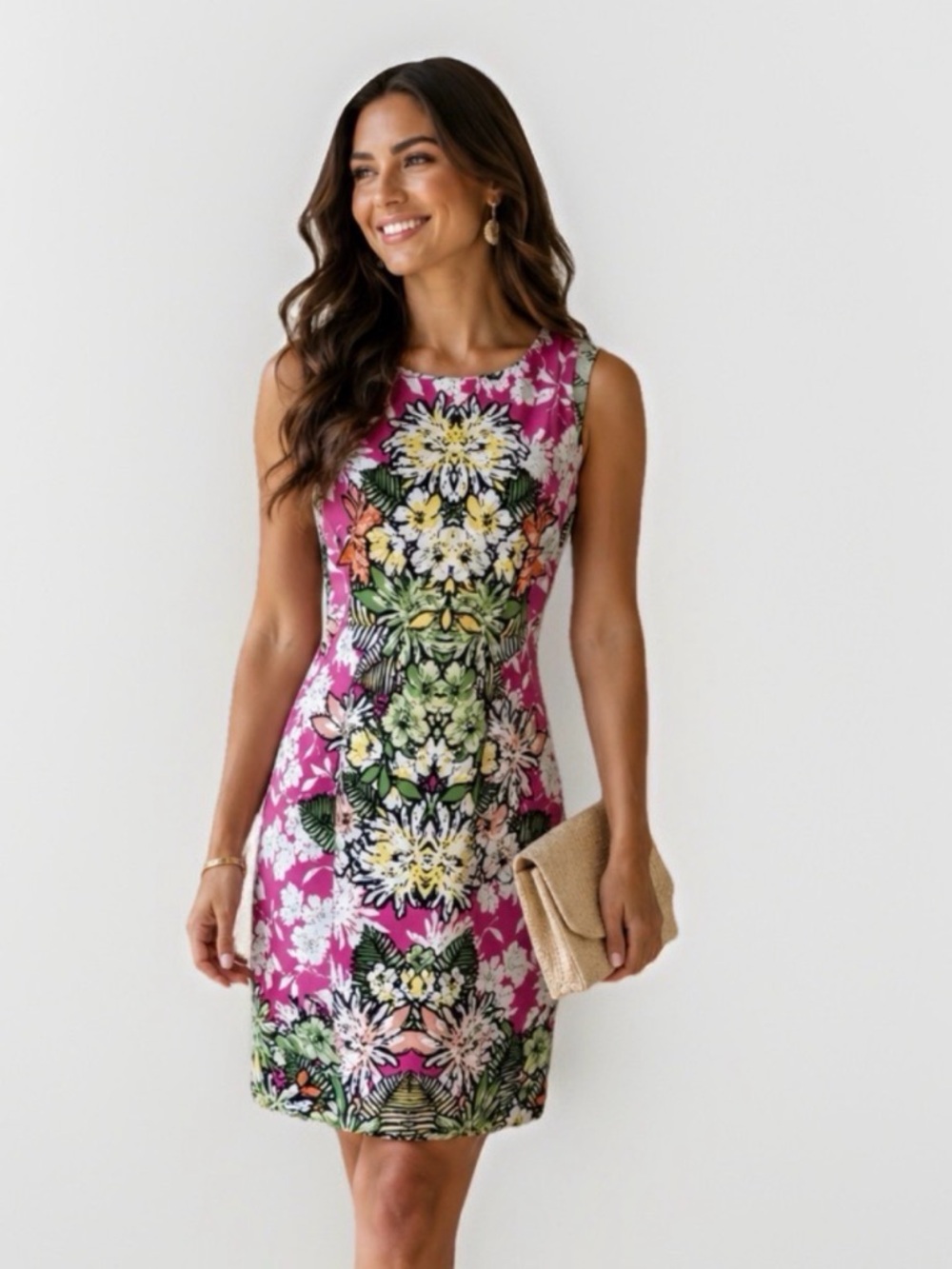 Tiana B Floral Print Dress Multicolor Yellow Detail Size 6